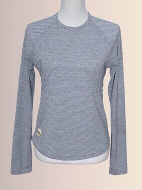 NEW Tracksmith Long Sleeve Running Top size Small Horizon Blue White Striped